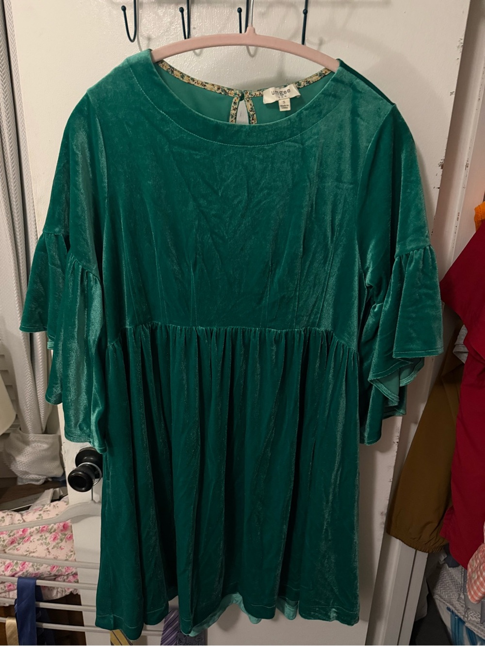 Emerald Green Velvet Dress